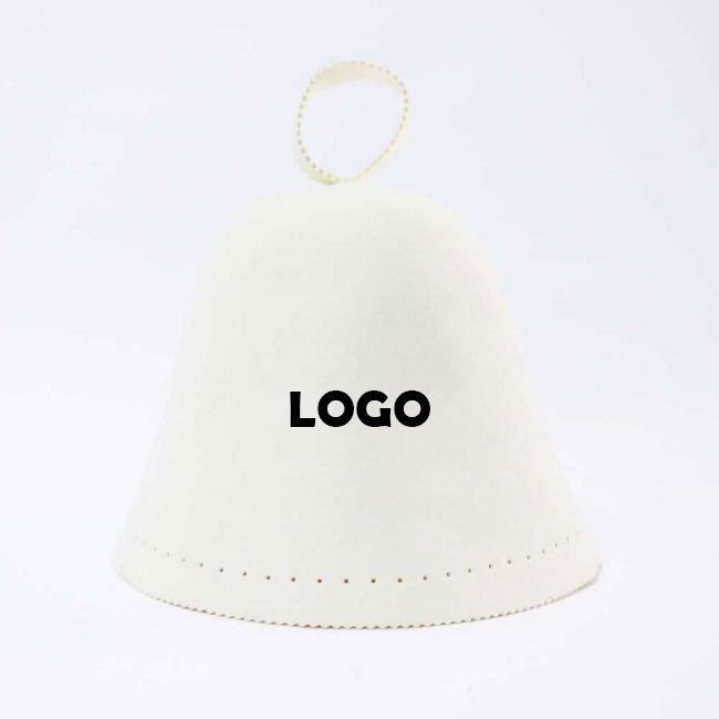 Custom White Wool Soft Sauna Cap