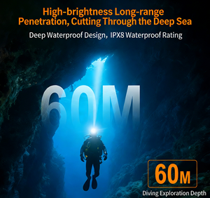 Подводный фонарь для дайвинга, светодиодный, с длительным временем работы, перезаряжаемый литиевый аккумулятор, профессиональный, водонепроницаемый IPX8, для ночных погружений - Product Image 6