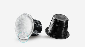 Couvercle de capsule de café Nespresso biodégradable 39 mm joint en aluminium découpé à l'emporte-pièce thermoscellage plastique PP avec traitement gaufré - Product Image 2