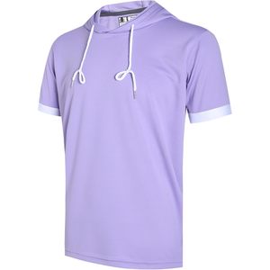 เสื้อฮู้ดแขนสั้นน้ำหนักเบาสำหรับผู้ชาย สีพื้น ผ้าแห้งเร็ว เหมาะสำหรับออกกำลังกาย เล่นกีฬา - Product Image 1