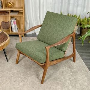 เก้าอี้โซฟาเดี่ยวทำจากไม้จริงแบบนอร์ดิกชุดเฟอร์นิเจอร์สำหรับครอบครัวเก้าอี้เถ้าไม้สตอกโฮล์ม