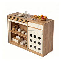 Table à manger moderne convertible, extensible et pliable en forme de L avec tiroirs, plateau sculpté circulaire, mobilier multifonctionnel pour la maison