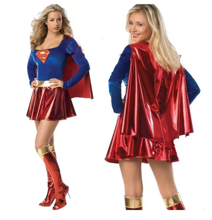 Europäische & amerikanische Halloween Kostüm Mädchen Sexy Cosplay PU Leder Sexy Lack leder Umhang Kleidung