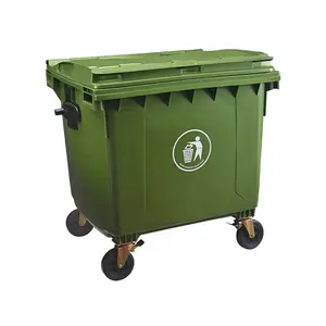 Outdoor Plastic Garbage Bin Trash Can 1100 Liter Waste Bin Wheelie Bin