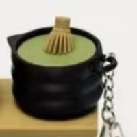 Porte-clés 3D imprimé en forme de matcha, jouet anti-stress simulé en forme de crêpe, accessoire de porte-clés pressable