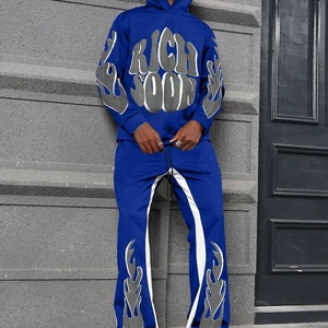 Ensemble survêtement décontracté 2 pièces pour homme, imprimé numérique, coupe oversize, avec pantalon jogger évasé et ample – Collection 2025 à succès - Product Image 2