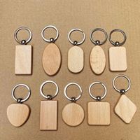 Porte-clés en bois vierge en forme de planche de surf, personnalisable avec logo gravé, accessoires simples, vente en gros Sy69