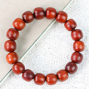 <b>Red</b> Rosewood <b>Bracelet</b> 11x12mm Barrel Beads Unisex Jewelry Everyday Wear - Product Image 4