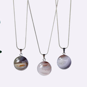 थोक प्राकृतिक क्रिस्टल बॉल पेलेंट एगेट जियोड छोटी गेंद हार स्वेटर श्रृंखला सहायक - Product Image 5