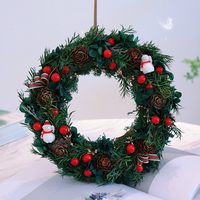 Couronne florale artisanale personnalisée en fleurs éternelles pour mariage, Noël, décoration de porte et de maison, et fêtes