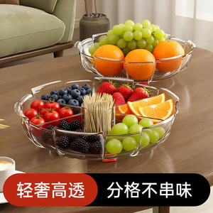 <b>Petal</b> Fruit Platter Red Plastic Multifunctional Compartment Fruit Storage Plate For Living Room Coffee Table Snack <b>Dried</b> Fruit - Product Image 4