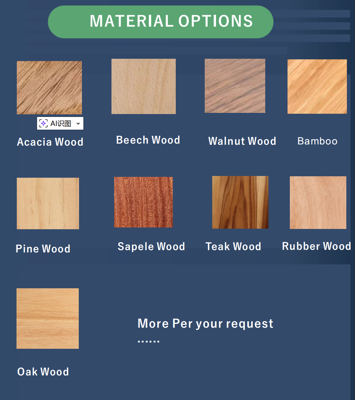 Madera personalizada y color de impresión