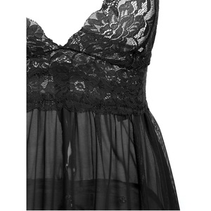 Women Lace Mesh Sleepwear <b>Nightdress</b> <b>Black</b> Smlxlxxl For Intimate Wear - Product Image 3