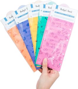 Enveloppes en plastique réutilisables pour système de budget, planification budgétaire avec 12 feuilles de budget - Product Image 4