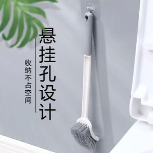 Toilet <b>Brush</b> Plastic Grey <b>Long</b> <b>Handle</b> Dense Bristles For Bathroom Cleaning - Product Image 5