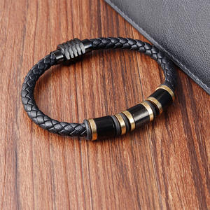 Rainbow Color Waterproof <strong>Leather</strong> Bracelet Men Model Woven Custom Mens Genuine <strong>Leather</strong> Bracelets Retro Bangle - Product Image 4