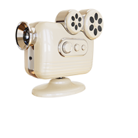 Mini projecteur LCD de style vintage avec design rétro décoratif, résolution 1080P, home cinéma portable