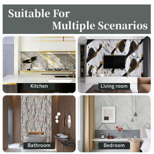 Panel de Pared Decorativo Dorado con Acabado UV, Panel de Vinilo de PVC con Grano de Mármol de Alto Brillo, Decoración de Interiores, Precio al por Mayor - Product Image 6