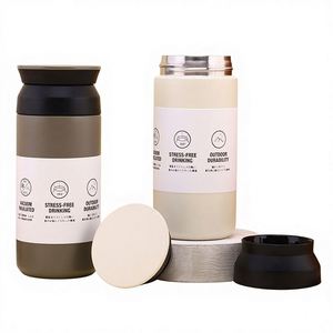Custom Promotional Gifts 350Ml 500Ml 304 Stainless Steel Insulated Eco-Friendly Modern Design Flat Lid <b>Coffee</b> Tumbler Cup Mug - Product Image 2