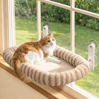 Hamac-lit pour chat en coton beige de haute qualité, amovible, pour fenêtre, lavable à la main, vente en gros