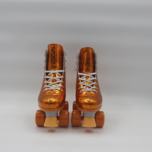 <span class=keywords><strong>Patines</strong></span> holográficos de cuero PU de alta calidad para <span class=keywords><strong>mujer</strong></span>, <span class=keywords><strong>patines</strong></span> cuádruples de cuatro ruedas de doble fila amarillo dorado brillante para edades de 8 a 50 años - Product Image 1