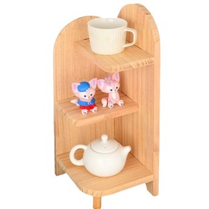 <b>Pine</b> Wood Corner <b>Shelf</b> 3 Tier Standing Type Durable Storage Rack For Home Office Desk Organization - Product Image 5