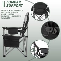 Chaise de camping pliable robuste avec 4 sacs isothermes, chaise portable pour la pêche et la plage