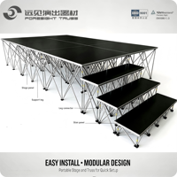 Plateforme de Scène/Podium en Aluminium pour DJ, Certifiée TUV, Capacité de Charge 750KG/M², Option Escalier pour Concerts en Direct