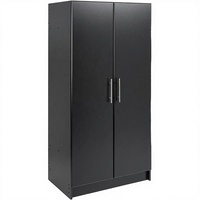 Armoire de chambre en placage d'orme massif de qualité supérieure avec un design minimaliste élégant et des étagères chaleureuses