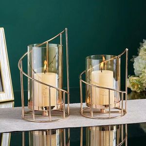 Factory-Wholesale Polished China Restaurant-Style Rose Metal Candle Holders Trendy Online Living Room Bedroom <b>Bedside</b> Decor - Product Image 4