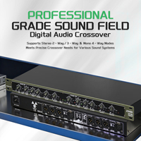 ELM 234XL Crossover audio professionnel stéréo 2/3 voies, mono 4 voies, processeur de son 1U, montage en rack, noir, système de sonorisation de scène