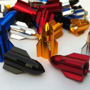 アルミ合金ロケット形状車のタイヤ防塵キャップカラフルなバルブキャップ - Product Image 6