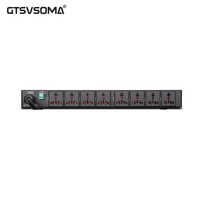GTSVSOMA DR608 1U Séquenceur d'alimentation 9 canaux monté en rack en aluminium/métal avec écran LCD 8000W AC 100-240V Alimentation USB