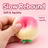 Jouet Squishy Pêche en Forme de Fruit, Boule de Maltose en Pâte, Jouet Anti-Stress à Presser en TPR, Boîte de Présentation de 12 Pièces, Logo Personnalisé, Vente en Gros, OEM, ODM