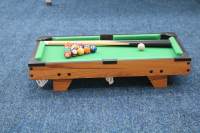 Table de billard miniature Junjian pour enfants, en MDF, pour jeux d'intérieur, 51x31x10cm, avec poches en cuir et en fer