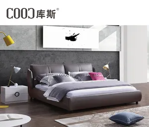 Conjunto de dormitorio de diseño elegante de lujo, muebles italianos modernos de tamaño <span class=keywords><strong>king</strong></span>, cama doble de diseñador, conjunto de cama de lujo de cuero - Product Image 1