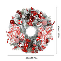 Couronne de Noël en gros avec nœud et bonbons, ornement à suspendre pour la décoration de la maison et des fêtes