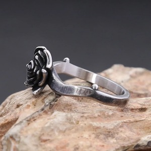 yunnique Gothic Black Rose <b>Ring</b> Stainless Steel Unisex Jewelry Gift Fashion <b>Rings</b> - Product Image 4