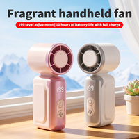 Mini ventilateur diffuseur d'arômes portable, ventilateur parfumé à affichage numérique, rechargeable par USB, 199 vitesses, silencieux, ventilateur de refroidissement parfumé