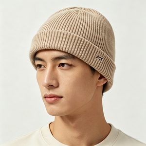หมวกบีนนี่ถักลายริบแบบมีขอบพับ ปักลาย ACE พิมพ์ลายดิจิทัล สำหรับฤดูหนาว อุ่นสบาย เหมาะสำหรับการเดินทาง ขายส่ง - Product Image 1