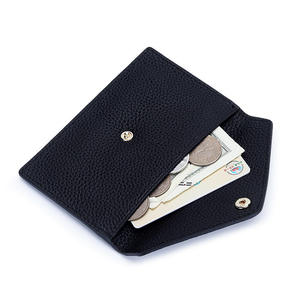Porte-monnaie AndoBag à motif litchi pour femmes, portefeuille fin en cuir de vache véritable, portefeuilles courts 2215 - Product Image 6