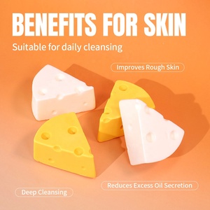 Savon artisanal en barre à marque privée, hydratant et nourrissant à <span class=keywords><strong>la</strong></span> glycérine, nettoyant doux, en forme de <span class=keywords><strong>fromage</strong></span>, au lait de chèvre - Product Image 4