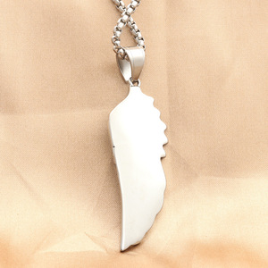 Stainless Steel Angel Wing Pendant For Men Punk Retro Style <b>Necklace</b> Fashion Jewelry - Product Image 3