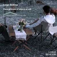 Dacheng Table à manger d'extérieur portable en alliage d'aluminium au design moderne Enroulable Camping Panneau de style en bois pliant Mobilier d'extérieur