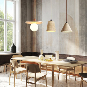 Lámpara Colgante de Travertino Amarillo, E27 LED Redonda, con Múltiples Cabezales, Iluminación para Hoteles y Pensiones - Product Image 1