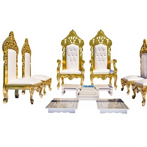 Chaises élégantes pour mandap de mariage pour la mariée et le marié – Achetez un ensemble de chaises Vedi pour mandap de mariage hindou – Dernières créations de chaises de mandap de mariage au Royaume-Uni - Product Image 2