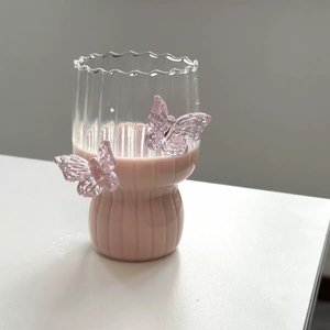 Festival Presente 325ml Borboleta Vertical Stripes Copo De Café De Vidro - Product Image 2