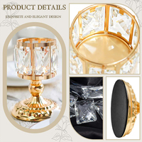 Chandeliers en gros, ornements dorés de luxe en cristal pour la maison, décorations de table pour salon et salle à manger, chandeliers romantiques