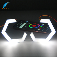 Bagues en halo hex pour projecteur RGBW chasse, anneaux led en forme d'ange pour objectif de projecteur
