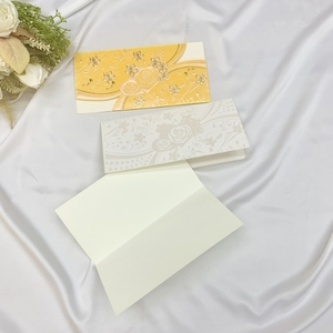Cartes d'invitation de mariage européennes faites à la main, thème amour, couleur rose, style pochette, design floral - Product Image 4